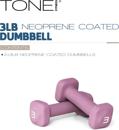 Miniatura 105 de Tone Fitness Pares de Mancuernas de Pesas de Neopreno con Cabeza Cuadrada Antirrodamiento Múltiples Opciones Azul
