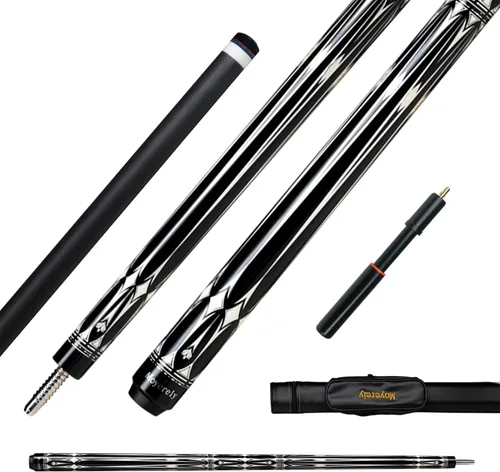 Miniatura 12 de Taco de billar de fibra de carbono de Moyerely, palo de taco de 11.8mm/12.5mm de baja deflexión, palo de piscina profesional con estuche