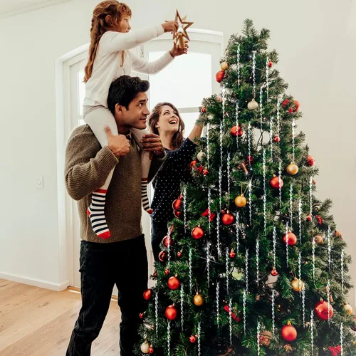 Miniatura 6 de 30 piezas de carámbanos de plástico trenzados para árbol de Navidad; adornos colgantes para árbol de Navidad, fiesta de Navidad, boda, fiesta