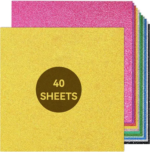 Cartulina con purpurina de 12 x 12 pulgadas, papel de cartulina de colores para Cricut, cartulina gruesa para hacer tarjetas, álbumes de recortes,