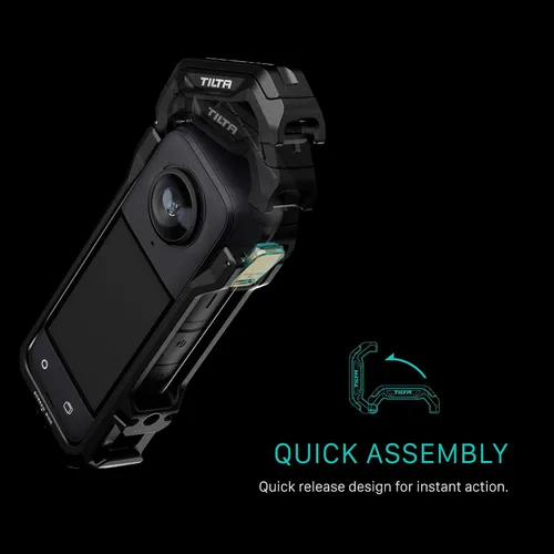 Miniatura 5 de Tilta Jaula completa para cámara compatible con Insta360 X4, color negro, protección para el cuerpo de la cámara, montaje Amera Action C integrado