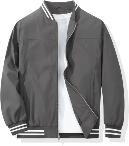 Miniatura 7 de Chaqueta bomber para hombre, casual, elegante, ligera, cortavientos, primavera, otoño, chaquetas de moda