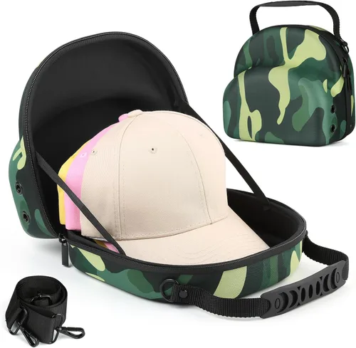 Miniatura 9 de GERMUN Funda rígida para gorra de béisbol, funda de viaje con correa ajustable para el hombro, funda para 12 gorras de béisbol, perfecta para viajes