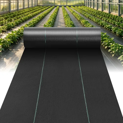 Tela de barrera de malezas tejida de 3.2 onzas para grava | Thick, Heavy Duty, High Permeability, Tear & UV Resistant, Blocks Light, Easy to Work &