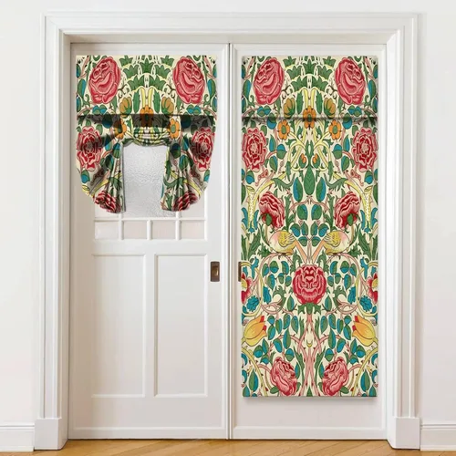 Miniatura 17 de Cortinas de puerta negras y rojas para ventanas de puerta, estampado de leopardo y cebra, cortinas de ventana para puerta de vidrio francesa
