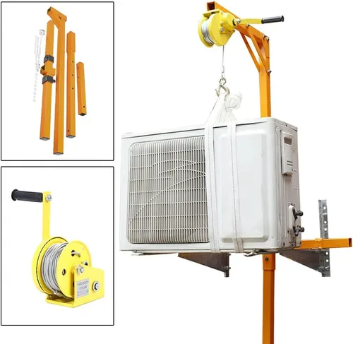 Miniatura 3 de DNYSYSJ Herramienta de elevación exterior de la instalación del aire acondicionado, grúa de elevación del soporte con la cuerda (32.8 ft)