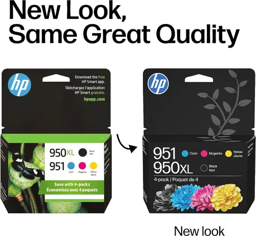 Miniatura 3 de HP Cartuchos de tinta originales 951 cian, magenta, amarillo/950XL negro (paquete de 4) Works OfficeJet serie 8600 OfficeJet Pro 251dw, 276dw