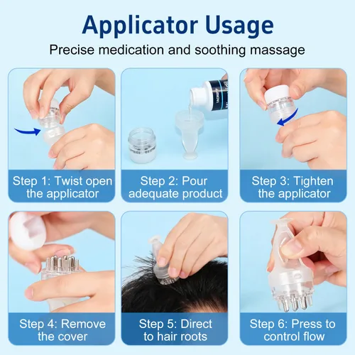 Miniatura 5 de Paquete de 6 minoxidil al 5% con biotina, tratamiento para el crecimiento del cabello, minoxidil para el crecimiento del cabello y la barba