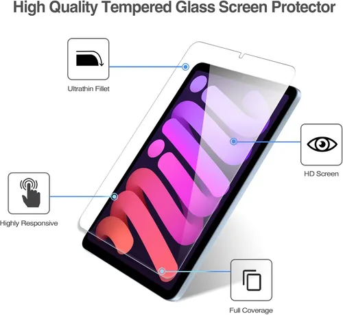 Miniatura 4 de ProCase Paquete de 1 protector de pantalla para iPad Mini 7 (A17 Pro) 2024 y iPad Mini 6 2021 de 8.3 pulgadas, protector de película de vidrio