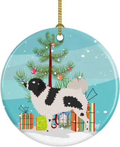 Miniatura 40 de Caroline's Treasures American Toy Fox Terrier - Adorno de cerámica de Navidad para colgar en el árbol de Navidad, decoración para el hogar, Navidad
