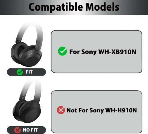 Miniatura 2 de WH-XB910N Almohadillas de repuesto con red y hebilla, almohadillas de auriculares con cancelación de ruido, piezas de reparación para auriculares