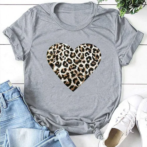 Miniatura 77 de Camisetas de manga corta con estampado de corazón para mujer, camisetas de ajuste regular, linda y divertida, ropa de regalo 2023