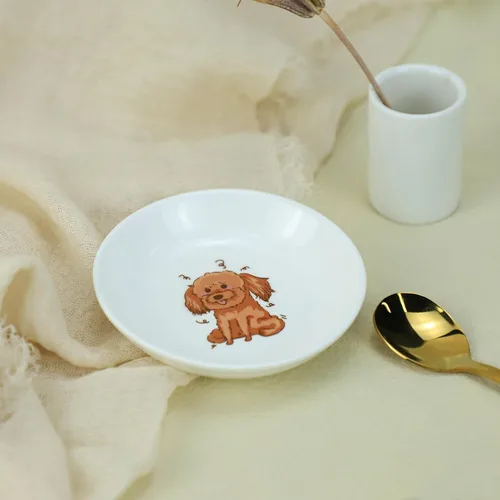Miniatura 3 de Divertidos platos de cerámica con diseño de perros lindos de caricaturas, platos de condimentos, cuencos de salsa de soja para sushi, platos