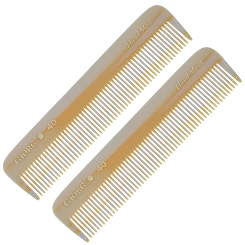 Miniatura 12 de Giorgio G27 - Peine de bolsillo para dientes finos, hecho a mano, alisador de pelo para el cuidado diario del cabello, bigote y barba para hombres