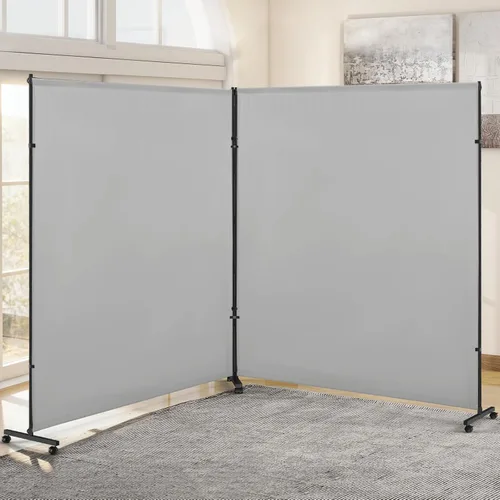 Miniatura 13 de Divisor de habitación/pantalla de privacidad de un solo panel con ruedas giratorias y frenos, partición elegante y versátil para el hogar, oficina