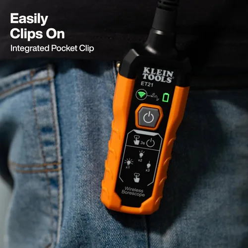 Miniatura 8 de Klein Tools ET21 Boroscopio WiFi con luz, cámara de inspección para iPhone y Android, cámara impermeable, IP67 clasificada, iluminación LED ajustable