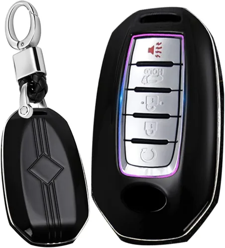 SANRILY Funda de llavero de plástico ABS con 3/4/5 botones para Infiniti Q50 Q60 QX50 QX55 QX60 2018-2023, estuche de llave sin llave con llavero,