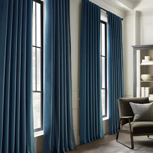 Miniatura 3 de HPD Half Price Drapes Cortinas Básicas de Terciopelo Deluxe para Oscurecer Habitaciones con Bolsillo para Varilla - Juego de 2 Paneles - Cortinas