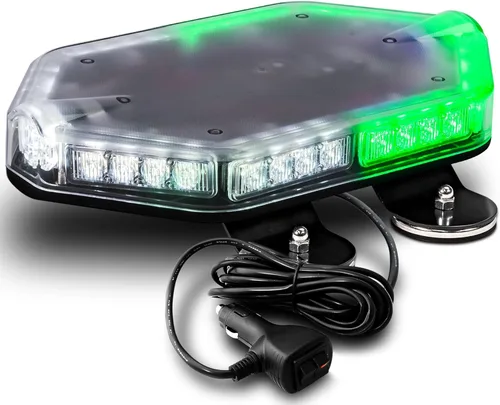 Miniatura 24 de NanoFlare NFMB56 Mini Barra de Luz Estroboscópica LED Roja Blanca de 17" 12V 56W [Clase SAE 1] [Imán/Montaje Permanente] Barra de Luz de Baliza