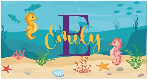 Miniatura 32 de Toallas de playa personalizadas para niños y adultos, regalos personalizados con nombre, toalla de playa de microfibra de gran tamaño de secado