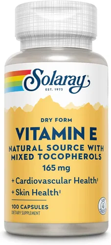Miniatura 4 de SOLARAY Vitamina E, seca 200 UI con tocoferoles mixtos Función cardíaca saludable y apoyo para la salud de la piel 100