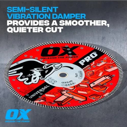 Miniatura 5 de OX Herramientas 4" Universal Superfast Diamond Blade 7/8" - 5/8" Bore