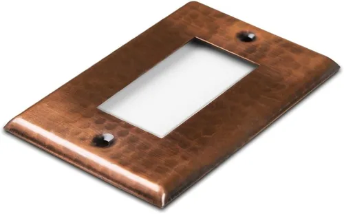 Miniatura 6 de Monarch Abode placa de pared basculante de una banda, placa de pared de cobre puro martillado a mano para un solo interruptor, cubierta decorativa