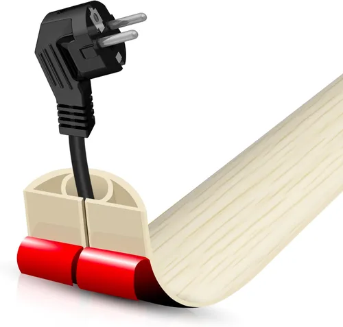 Miniatura 70 de Cubierta autoadhesiva para cables de suelo, gestión de cables de 3.3 pies, protector de tira de extensión para cables, evita tropiezos de cables