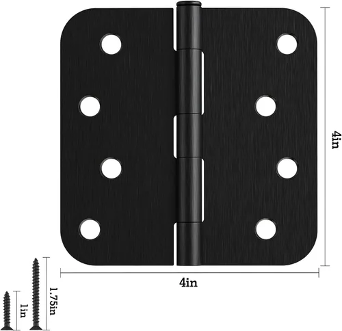 Miniatura 5 de Paquete de 4 bisagras de puerta exterior delantera de 4 pulgadas, color negro de bronce aceitado, para puertas dobles francesas, puertas y graneros