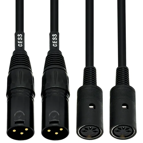 Miniatura 3 de CNCESS CESS-279 DIN - Cable adaptador MIDI hembra de 5 pines a XLR macho de 3 pines, cable convertidor de 6 pulgadas para sintetizadores, teclados
