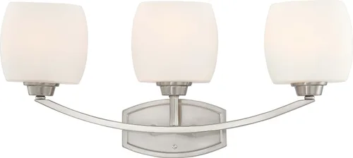 Miniatura 3 de Nuvo Lighting 60/4191 - Cúpula empotrada pequeña de helio con vidrio satinado, ubicación húmeda CUL, níquel cepillado