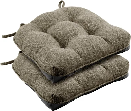 Wellsin Cojines para Sillas de Comedor, Almohadillas Antideslizantes para Sillas de Cocina con Lazos, Cojines Acolchados de Espuma Triturada para
