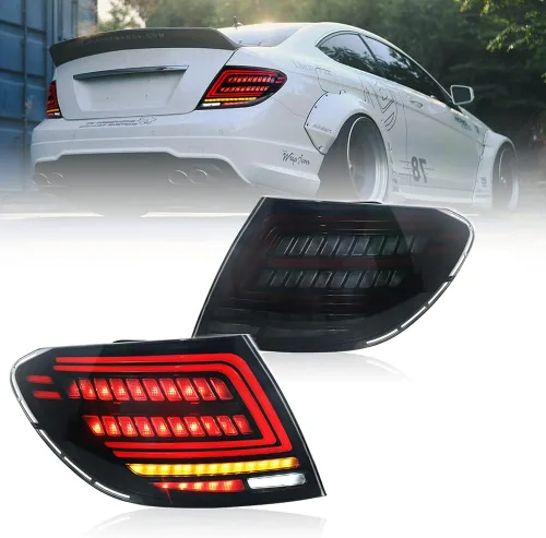 Nuevas luces traseras para 2007-2014 Mercedes C300 Luz trasera 09 Benz W204 Luces traseras C200 Accesorios C180 C260 Clase C Estilo C freno de humo