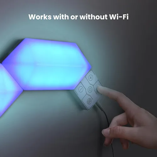 Miniatura 4 de Feit Electric Luces LED Inteligentes Hexagonales de Azulejos, 7" Cada Una, Conectables, Persecución de Color RGBW, WiFi de 2.4GHZ Habilitado