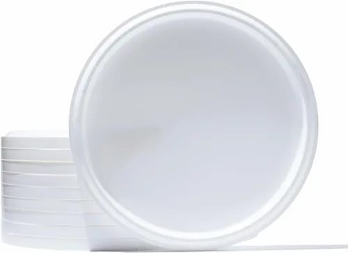 Miniatura 4 de Tapas de plástico para tina de helado de 10 unidades, color blanco, se adapta a tinas de 1.5, 2.5 y 3 galones Suministros de postre de UNIQ Frozen