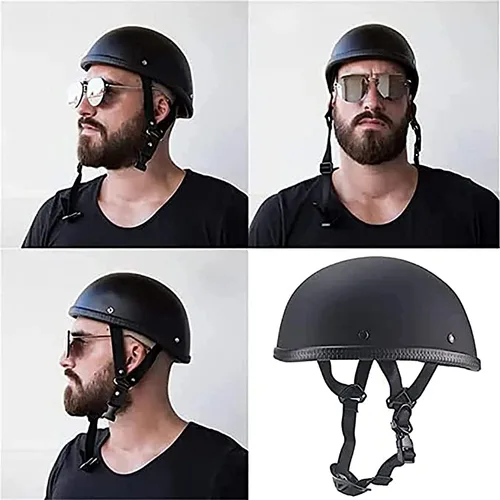 Miniatura 3 de Casco abierto ligero y transpirable para motocicleta, aprobado por DOT/ECE, casco de motocicleta vintage, unisex, para adultos, Street Cruiser