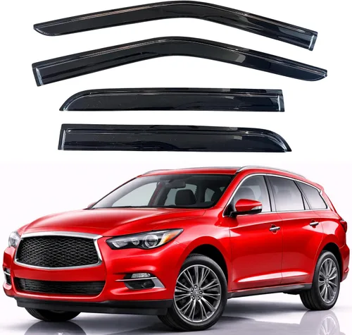 Miniatura 225 de KPY Visor de ventana compatible con Hyundai Tucson 2021-2025, 4 piezas de deflector de ventilación para ventana lateral, estilo Mugen, protector