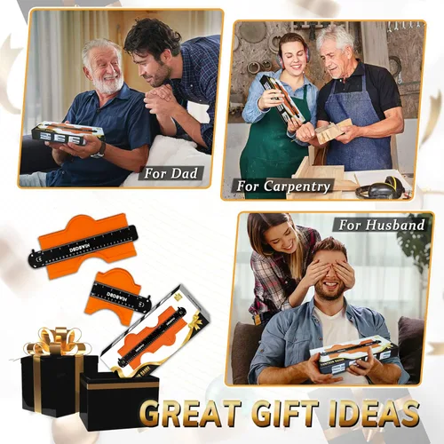 Miniatura 2 de dodowin Medidor de contorno conectable de 10+5 pulgadas, regalos de Navidad para hombre, para papá, él, marido, relleno de calcetines para hombres