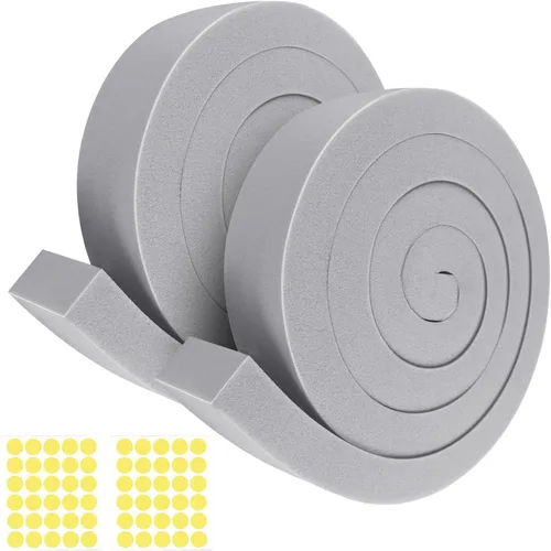 Miniatura 9 de Kit de sellado de ventana de CA con adhesivo, 4 tiras aislantes de espuma gris de 1 x 1 x 6.5 pies, espuma de aire acondicionado