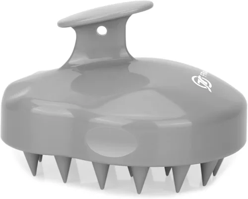 Miniatura 10 de FREATECH Cepillo de champú y masajeador con cerdas de silicona suave para el cuidado del cuero cabelludo, exfoliador para la ducha que elimina
