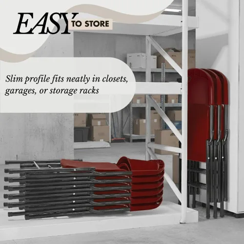 Miniatura 3 de Paquete de 4 sillas plegables de plástico resistente, sillas plegables de capacidad de 450 libras para interiores y exteriores, asientos portátiles