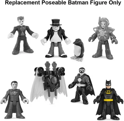 Miniatura 3 de Mattel Pieza de repuesto para Imaginext Deluxe Figure Pack Playset – GWX46 ~ Figura de Batman Poseable de Repuesto ~ Llevando Traje Negro y Capa