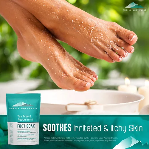 Miniatura 4 de Gel de baño de árbol de té y cuerpo y gel de baño de árbol de té más infusión de uñas, alivia la piel seca, ardor y picazón, refresca el olor
