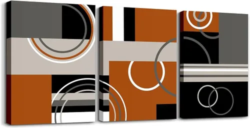 Miniatura 33 de Erosebridal Bohemian Wall Decor 12"x16" 3 Piece Country Southwestern Canvas Wall Art Boho Aztec Arrows Diamond Poster Print Black Gray Geometric