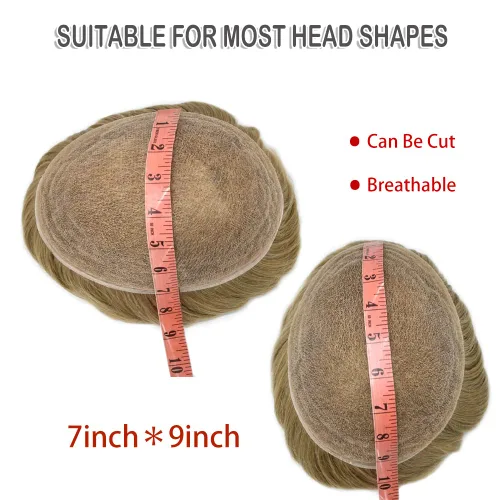 Miniatura 195 de Toupee para hombres nudos blanqueados hombres toupee hairpieces europeo virgen sistema de reemplazo de cabello humano suave encaje francés hombres