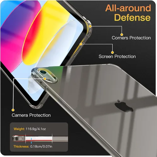 Miniatura 5 de Funda transparente TiMOVO para iPad (A16) de 11.ª generación de 11 pulgadas 2025, funda para iPad de 10.ª generación de 10.9 pulgadas 2022, cubierta