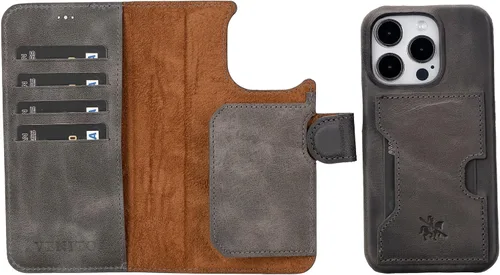Miniatura 159 de Venito Florence - Funda de piel compatible con Samsung Galaxy S9, extra segura con bloqueo RFID, cartera desmontable para teléfono (gris decolorado)