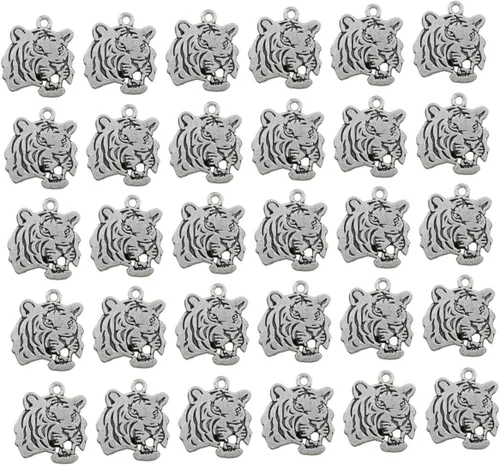 EXCEART Juego de 30 llaveros de acero inoxidable para regalo, aretes retro, para oficina en casa, regalo de negocios, llavero de animal, colgante de