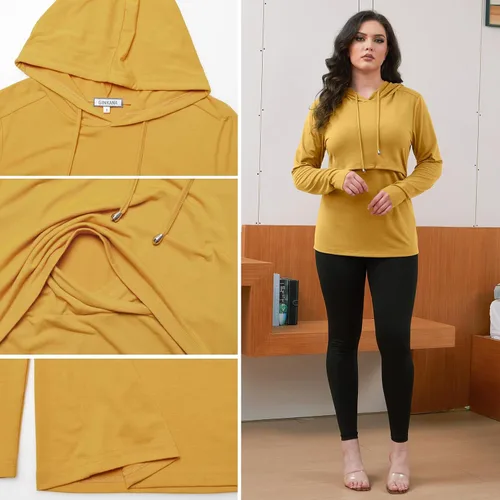 Miniatura 50 de GINKANA Sudadera con capucha para mujer, manga larga, lactancia materna, ropa casual