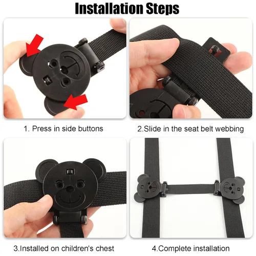 Miniatura 5 de Arnés de seguridad para bebé QOPAHI, con clip de pecho, correa anti escape, para evitar que los niños saquen sus brazos de sillas
